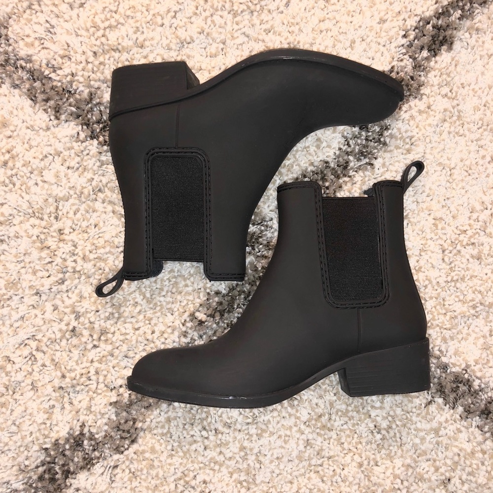JEFFREY CAMPBELL - RAIN BOOT BLACK MATTE RUBBER